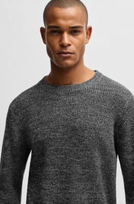 Equestrian sweater in a melange knit, Grey