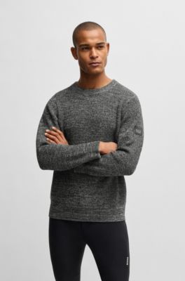 Equestrian sweater in a melange knit, Grey