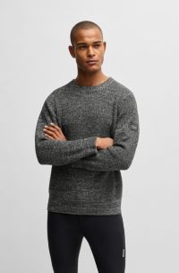 Equestrian sweater in a melange knit, Grey