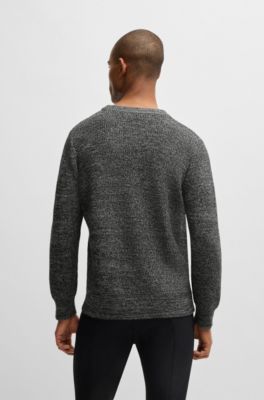Equestrian sweater in a melange knit, Grey