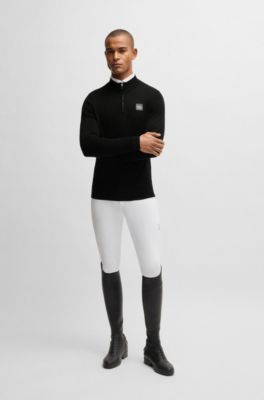 Equestrian troyer sweater with logo patch, Black