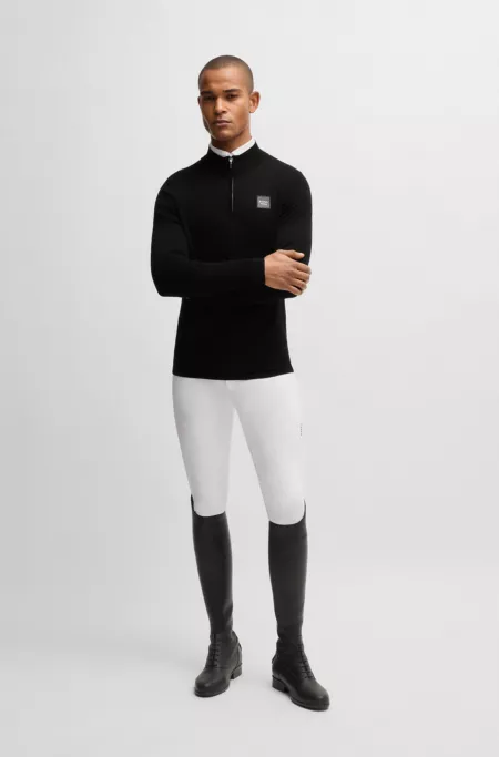 Equestrian troyer sweater with logo patch
