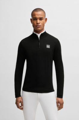 Maglione Troyer da equitazione con toppa con logo, Nero