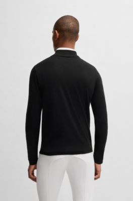 Equestrian troyer sweater with logo patch, Black