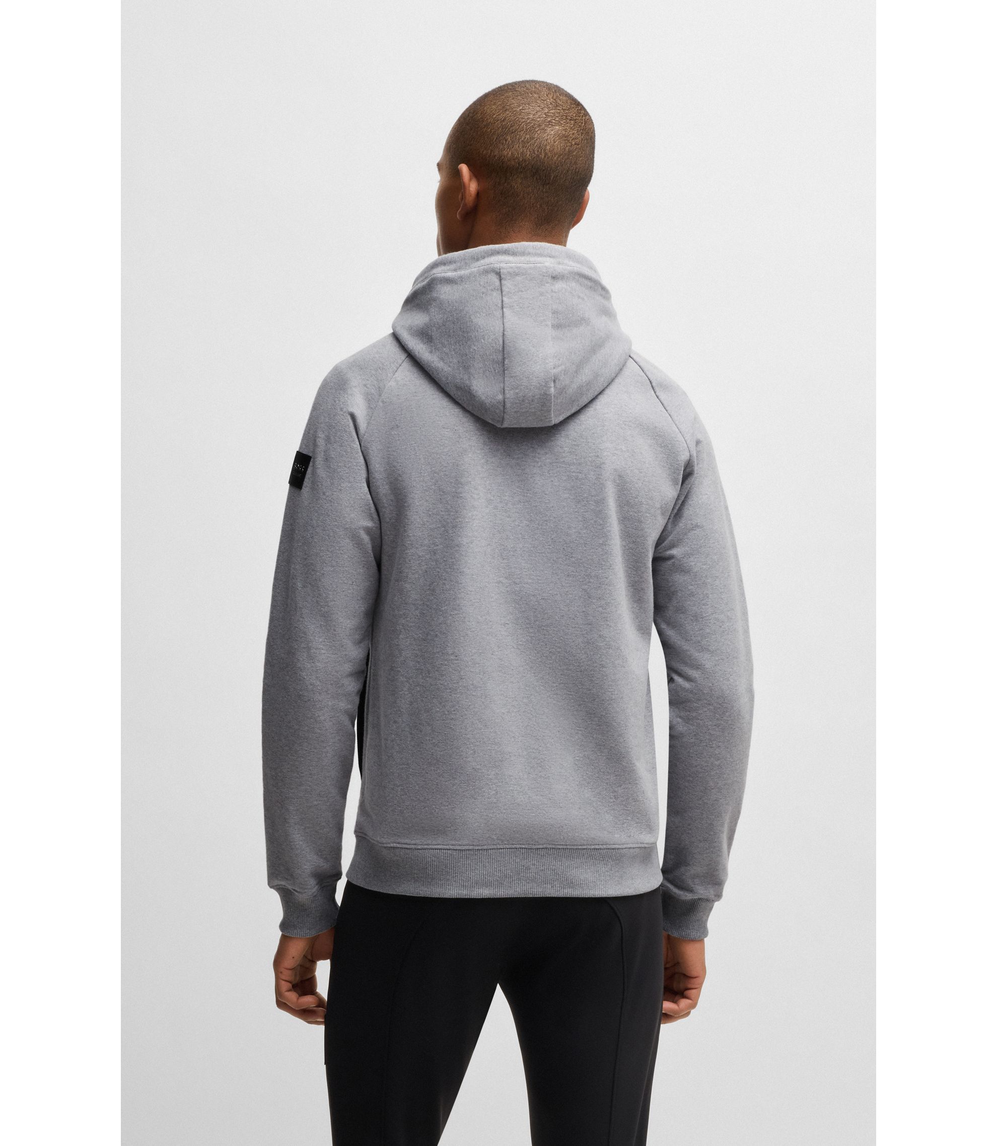 BOSS - Equestrian zip-up hoodie in Italian stretch cotton