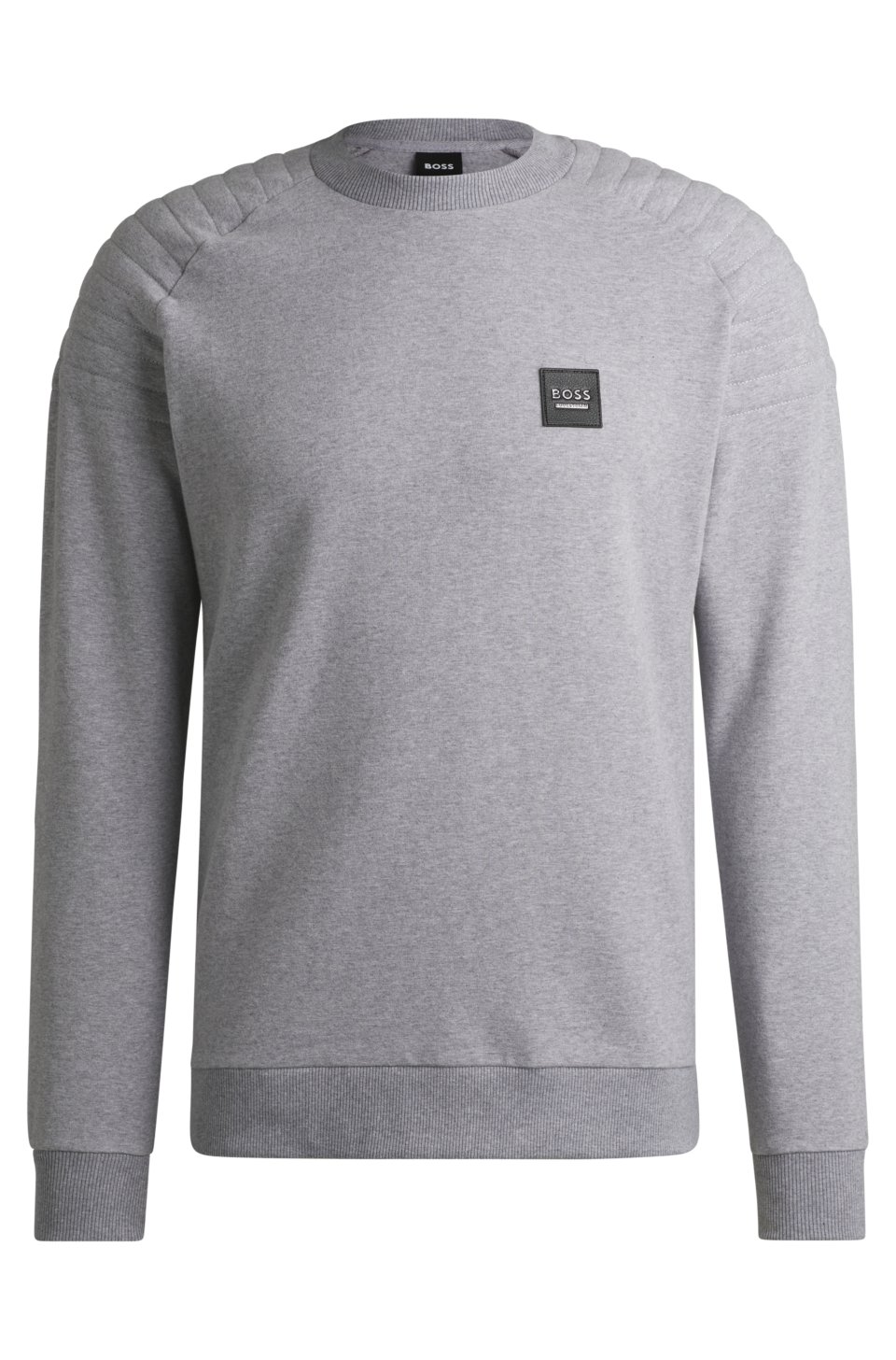 Equestrian stretch-cotton sweatshirt with shoulder stitching
