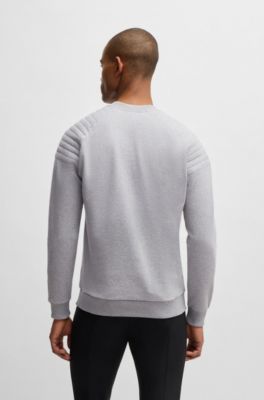 Sweatshirt van stretchkatoen met schouderstiksels, voor de ruitersport, Zilver