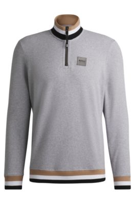 Equestrian troyer sweatshirt in stretch cotton, Silver