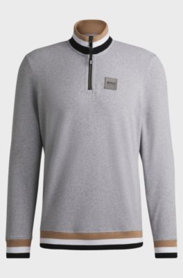 Sudadera estilo troyer para equitaci&oacute;n en algod&oacute;n el&aacute;stico, Plata