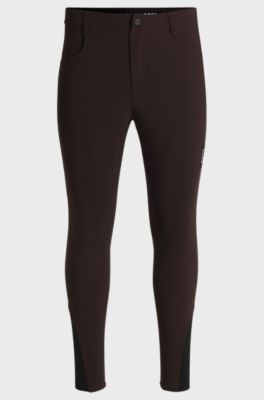 Equestrian slim-fit knee-grip breeches, Dark Brown