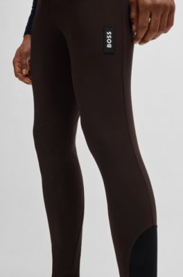 Equestrian slim-fit knee-grip breeches, Dark Brown