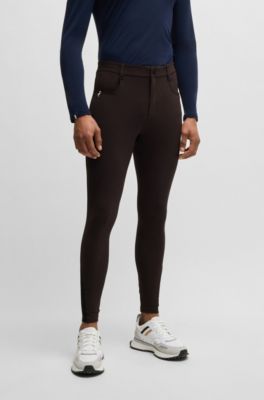 Equestrian slim-fit knee-grip breeches, Dark Brown