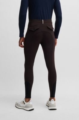 Equestrian slim-fit knee-grip breeches, Dark Brown