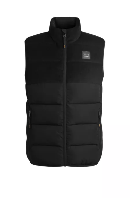 Equestrian waterproof padded gilet with panel
