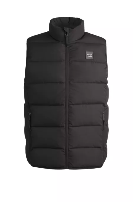 Equestrian waterproof padded gilet with panel
