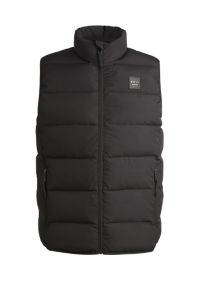 Gilet imbottito impermeabile da equitazione con pannello, Marrone scuro