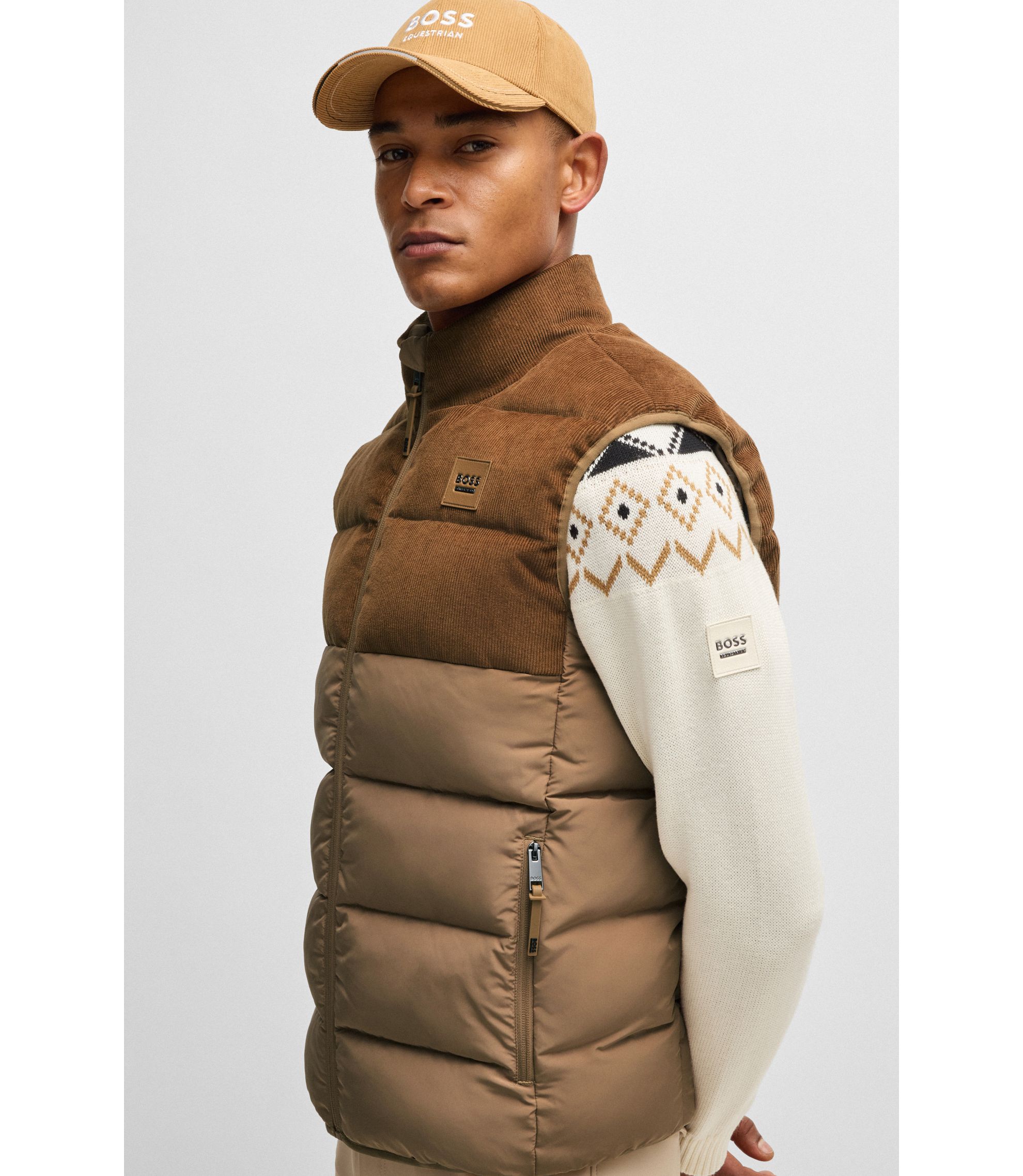 BOSS - 乗馬 防水パデッドジレ パネル - ベージュ