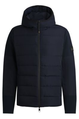Equestrian water-repellent hybrid padded jacket, Dark Blue