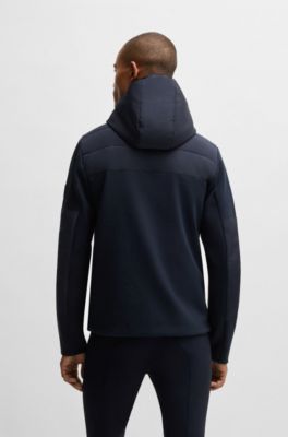 Wasserabweisende, wattierte Reitsport-Hybrid-Jacke, Dunkelblau