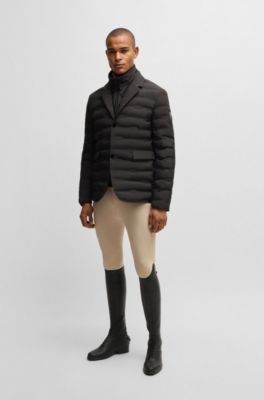 Equestrian blazer-style quilted jacket, Black