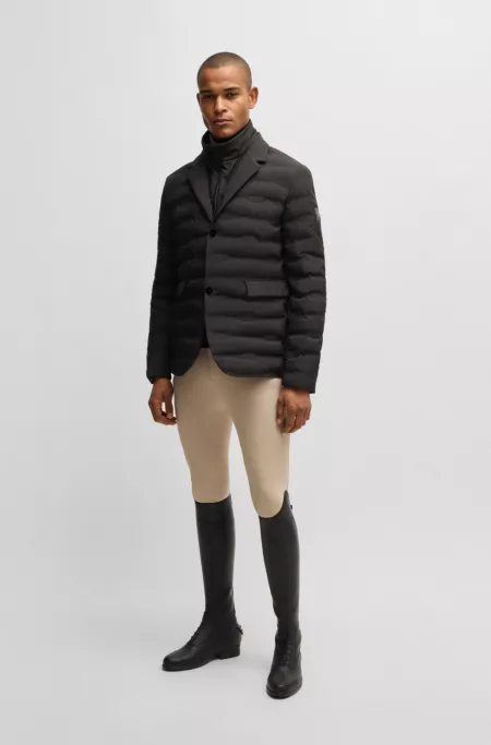 Equestrian blazer-style quilted jacket