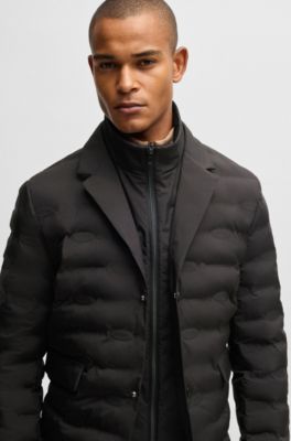 Equestrian blazer-style quilted jacket, Black