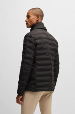 Equestrian blazer-style quilted jacket, Black