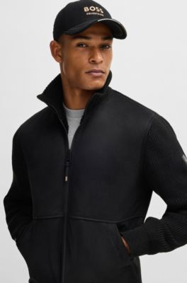 Equestrian logo-embroidered cap in cotton corduroy, Black