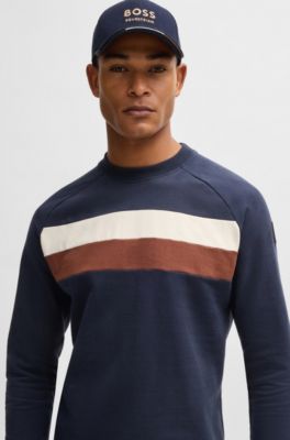 Equestrian logo-embroidered cap in cotton corduroy, Dark Blue