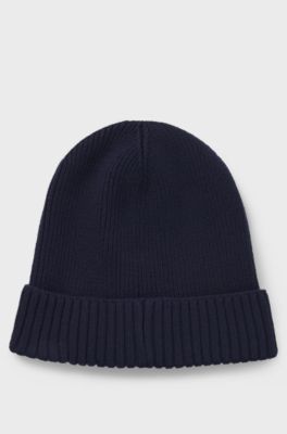 Equestrian fisherman beanie hat in cotton, Dark Blue