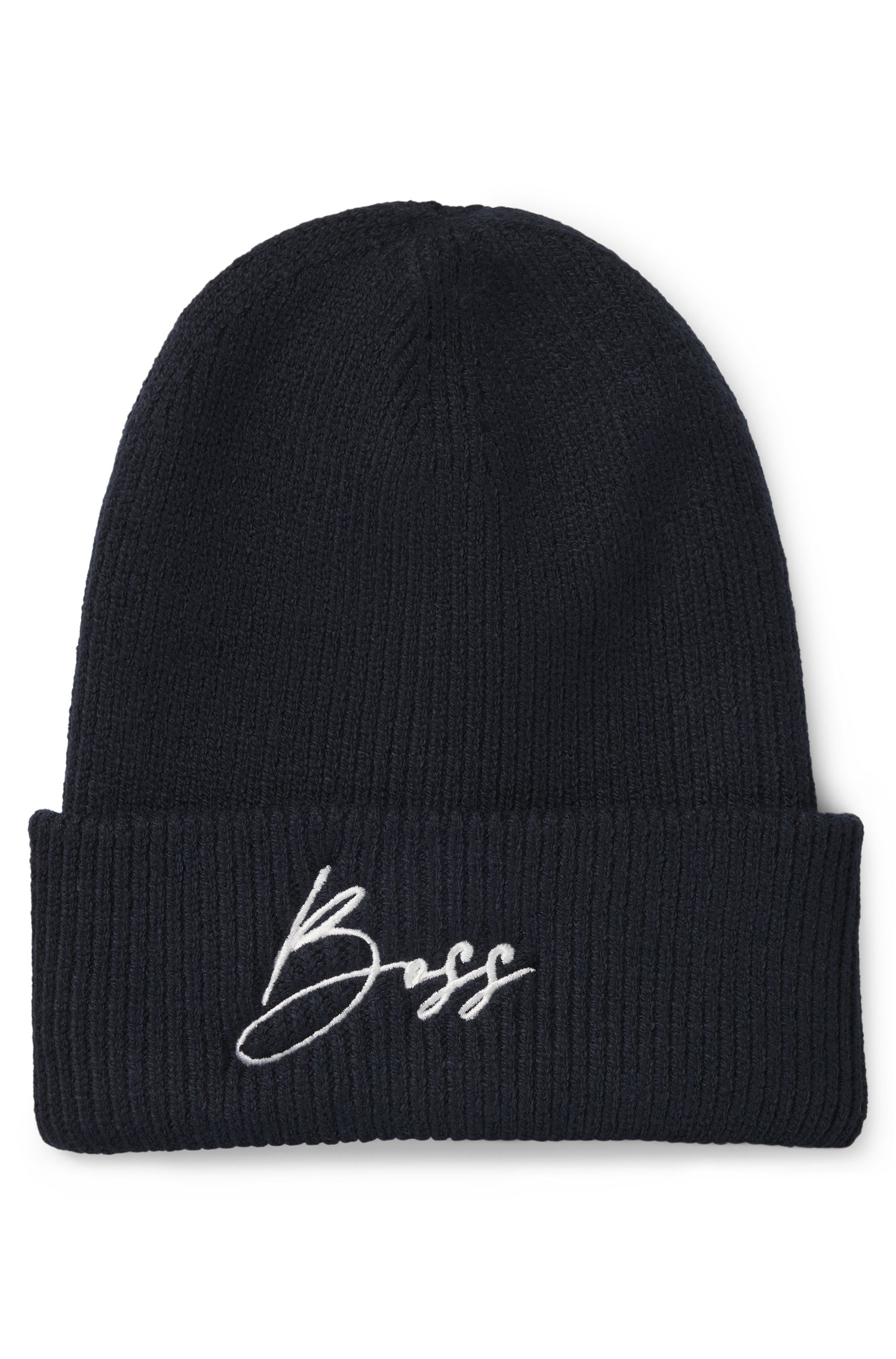 Boss Equestrian ribbed beanie hat with embroidered logo mössor dam