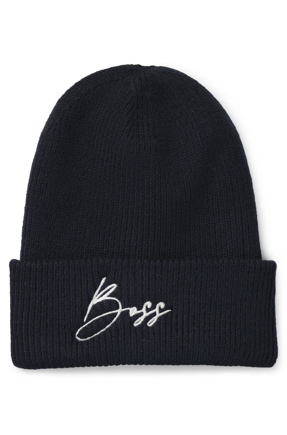 Equestrian ribbed beanie hat with embroidered logo