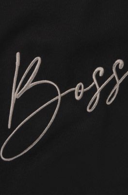 Equestrian scarf with embroidered logo, Black