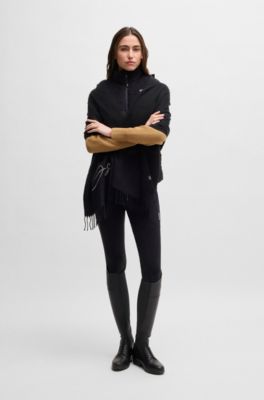 Equestrian scarf with embroidered logo, Black