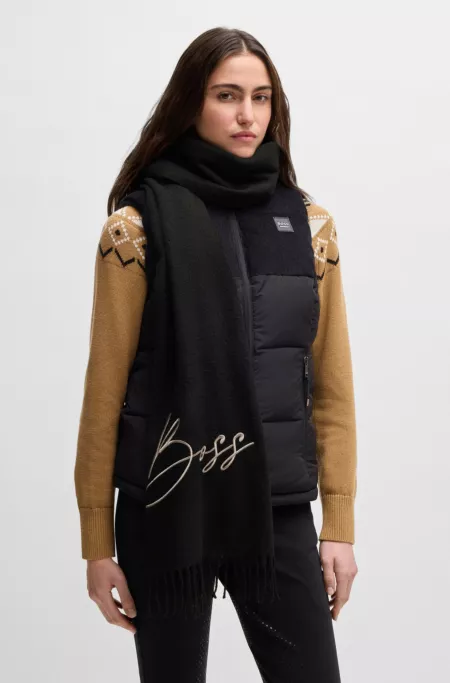 Equestrian scarf with embroidered logo