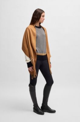 Sciarpa da equitazione con logo ricamato, Marrone