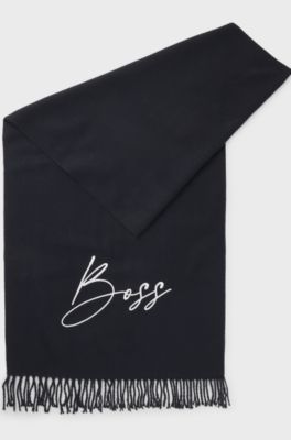 Equestrian scarf with embroidered logo, Dark Blue