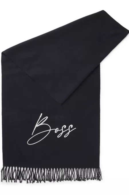 Equestrian scarf with embroidered logo