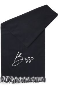 Equestrian scarf with embroidered logo, Dark Blue