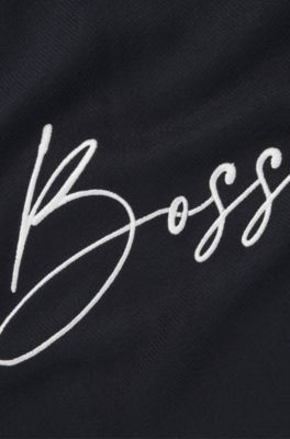 Reitsport-Schal mit Logo-Stickerei, Dunkelblau