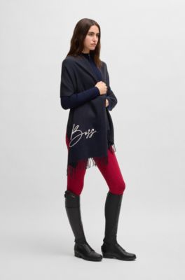 Equestrian scarf with embroidered logo, Dark Blue