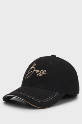 Equestrian cap in cotton corduroy with logo embroidery, Black