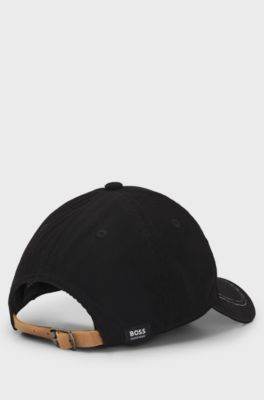 Equestrian cap in cotton corduroy with logo embroidery, Black