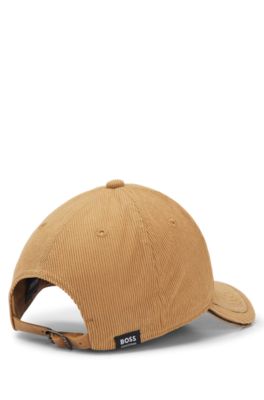 Kasket til hestesport i bomuldsfl&oslash;jl med broderet logo, Beige