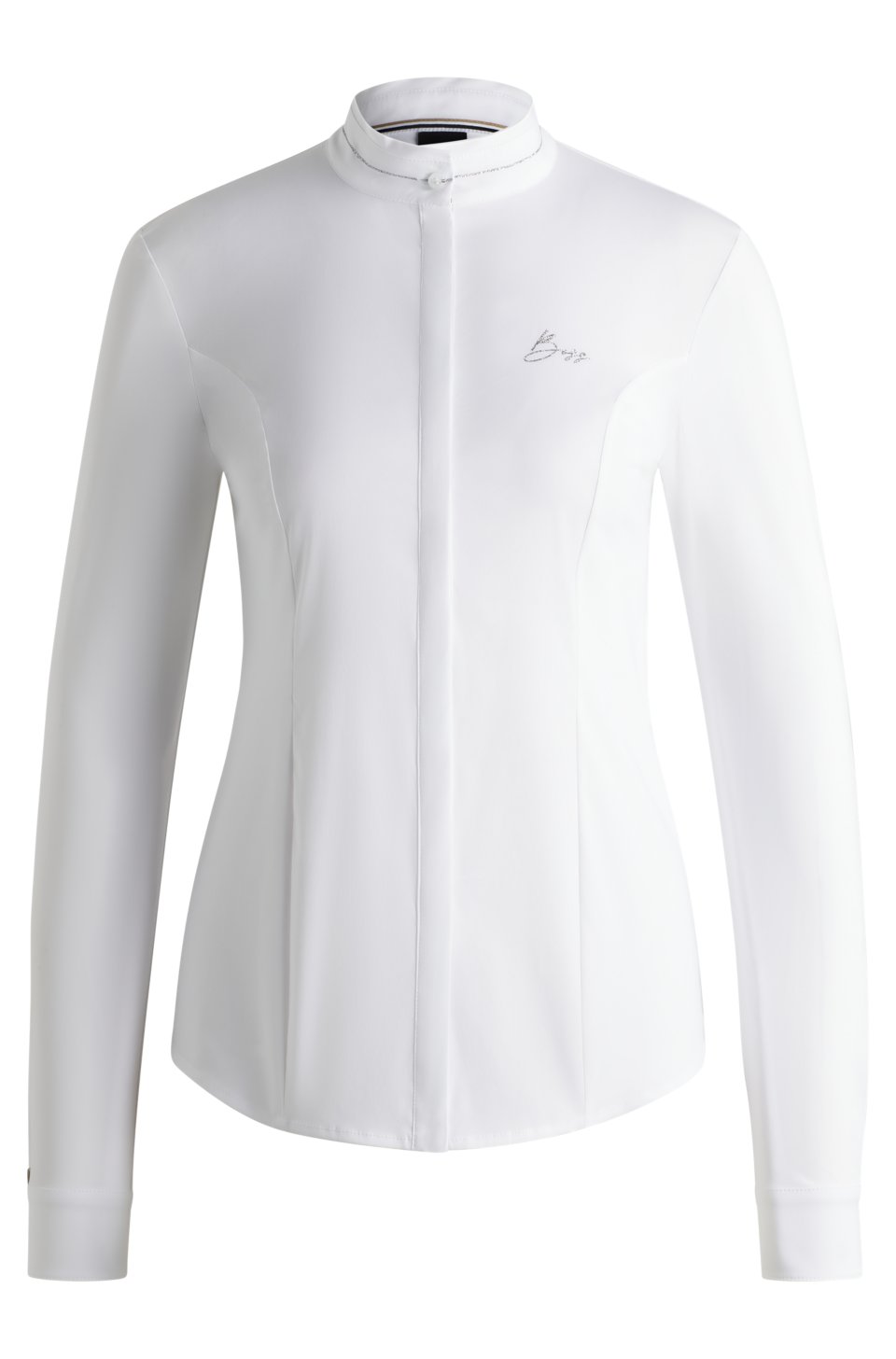 Equestrian slim-fit show blouse with crystal trims