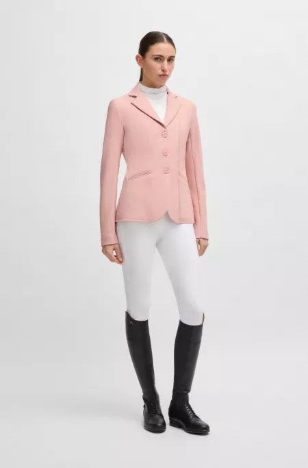 Equestrian slim-fit show blouse with crystal trims