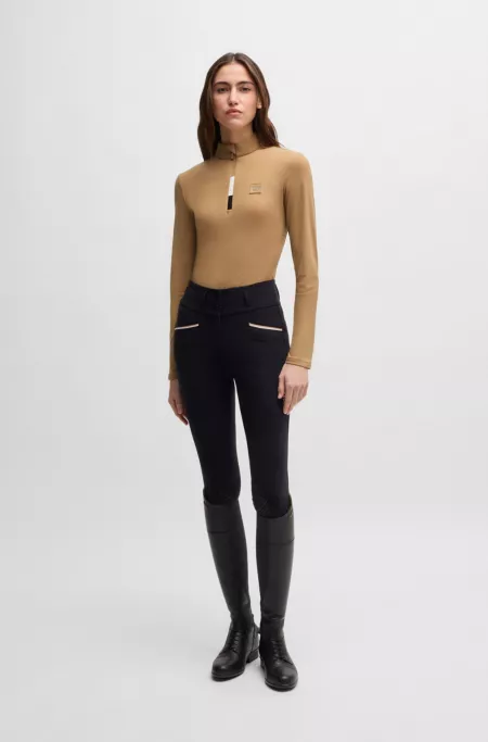 Equestrian slim-fit training shirt in super-stretch fabric