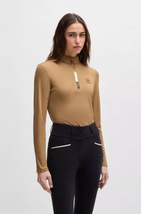 Equestrian slim-fit training shirt in super-stretch fabric