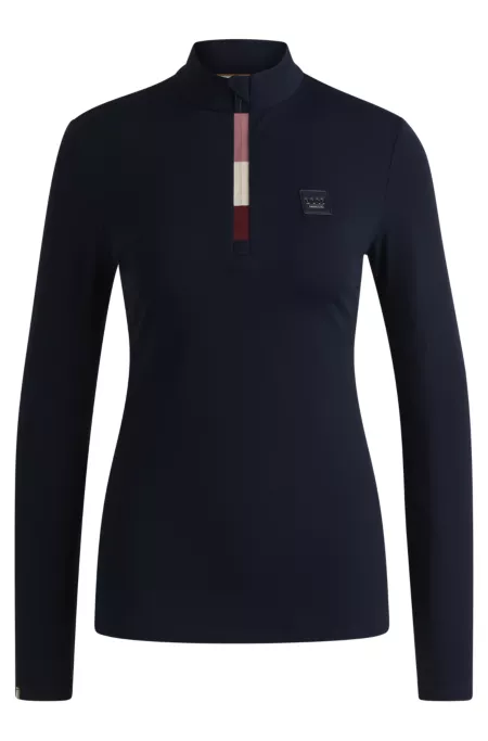 Equestrian slim-fit training shirt in super-stretch fabric