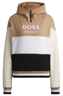 Equestrian hoodie in Italian stretch cotton, Patterned